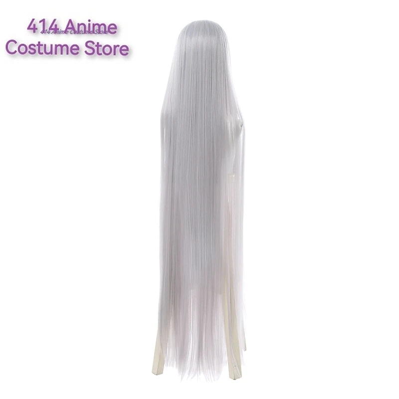 MHA Rabbit Hero Mirko Cosplay Wig 120cm Long Straight Wig 47.24 Inch Women White Hair Anime Miruko Cosplay