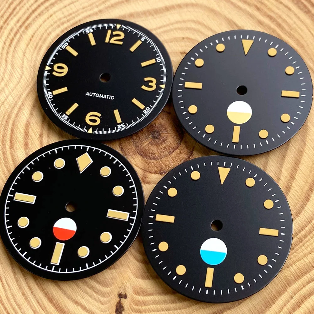 

50-FATHOMS Watch Dial Parts 29mm for NH35 PT5000 Movement Green Luminous Case Parts Sterile Nologo Hand Set for Dive Watch