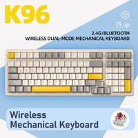 K96 Mechanical Keyboard Wireless,Ziyoulang 100keys Bluetooth Dual-Mode Keypad for Laptop Computer 98% Layout Hot-swap for Gaming