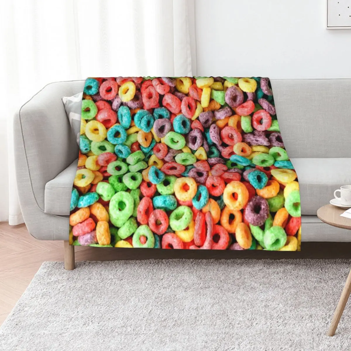 

Fruit Loops! Throw Blanket Multi Purpose Soft Warm Blanket for Home Travel