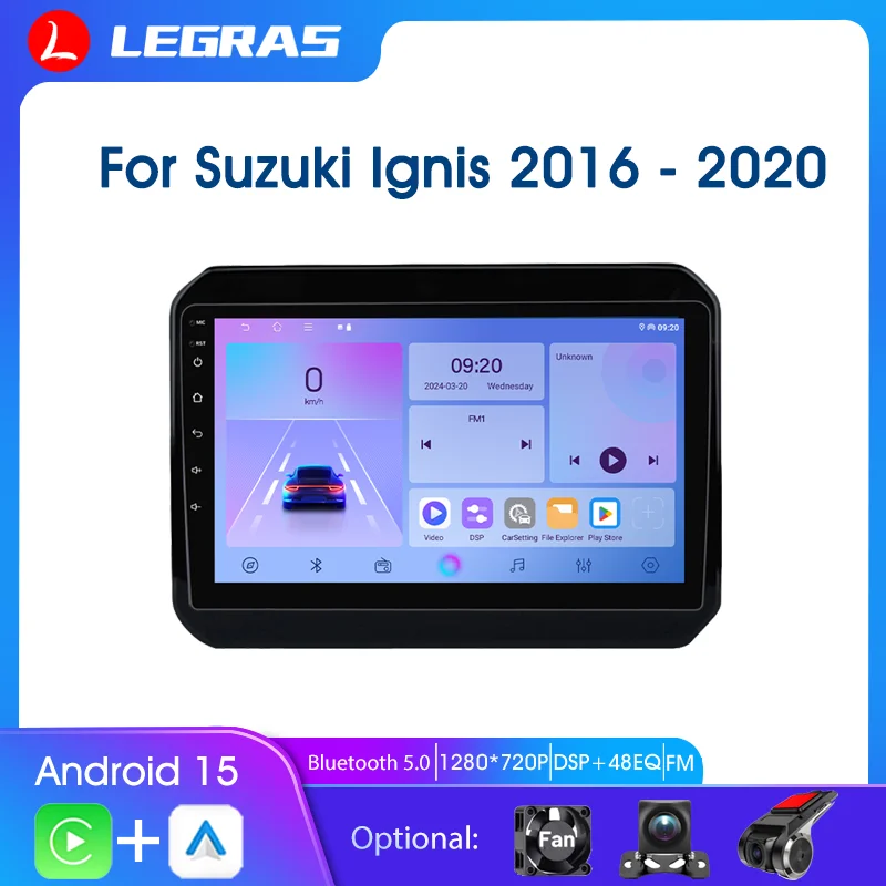 

Android Auto Stereo Car Intelligent Systems For Suzuki Ignis 2016-2020 Carplay GPS Navi Touch Screen Head Unit 9 Inch FM DSP BT