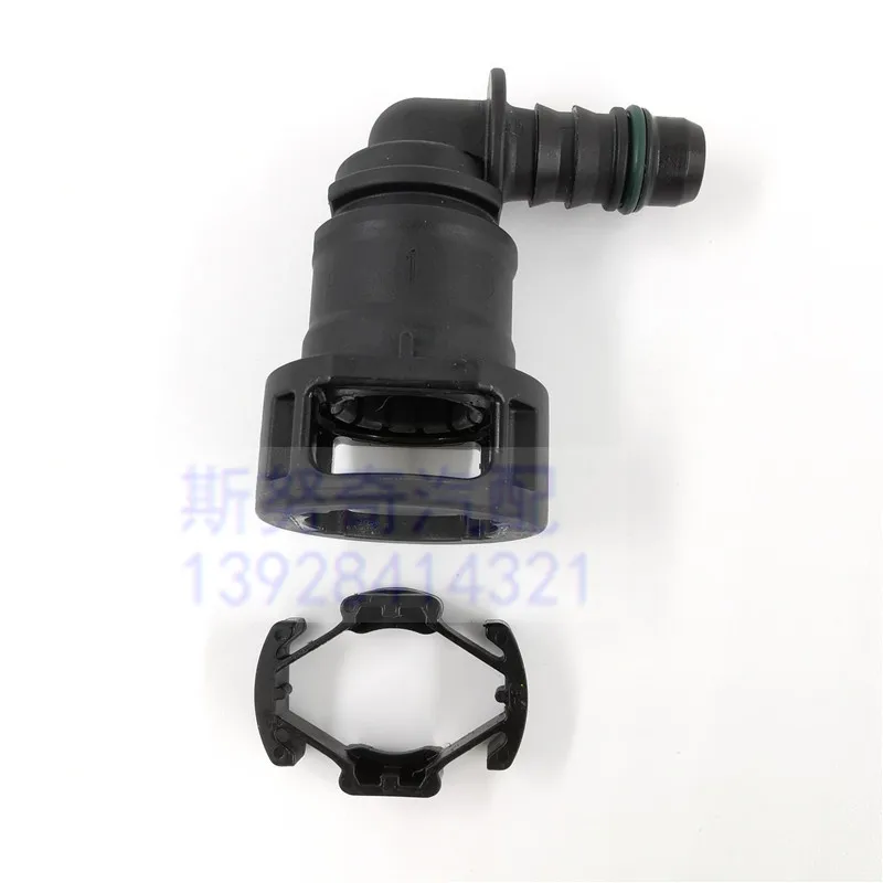 12.61 ID8 fuel line connector with 90 degree elbow with double button plastic fittings female connectors 10pcs a lot