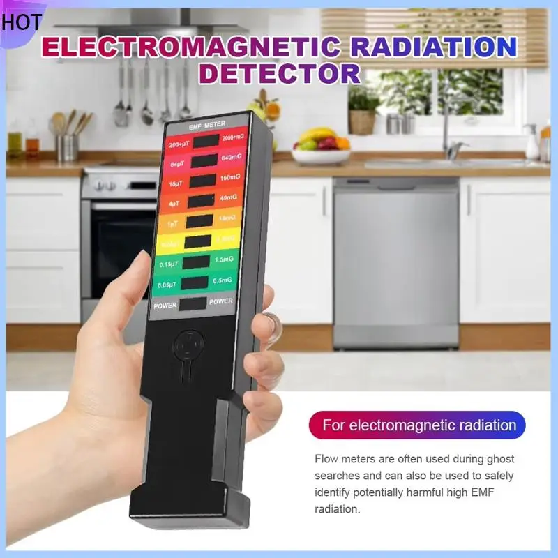 

B45C Ручной монитор магнитного поля ЭДС с 8-светодиодами Высокоточный дозиметр радиации Портативный детектор