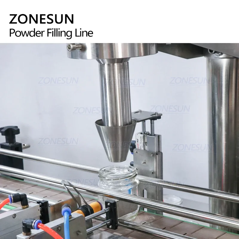 ZONESUN Custom Full Automatic Dry Matcha Powder Milk Powder Round Container Jar Bottle Filling Capping And Labeling Machine