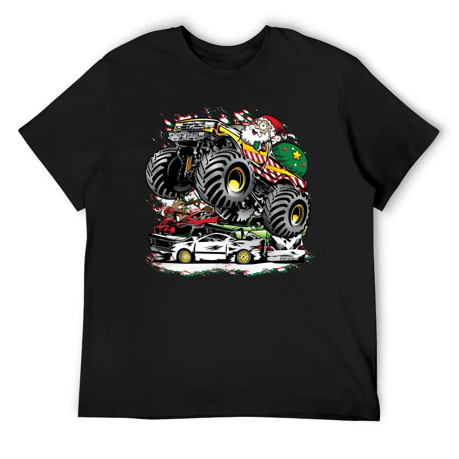 

Monster Truck Santa Claus Ugly Christmas Stunt T-Shirt cute clothes croswit shirt man sweat plain black t shirts men