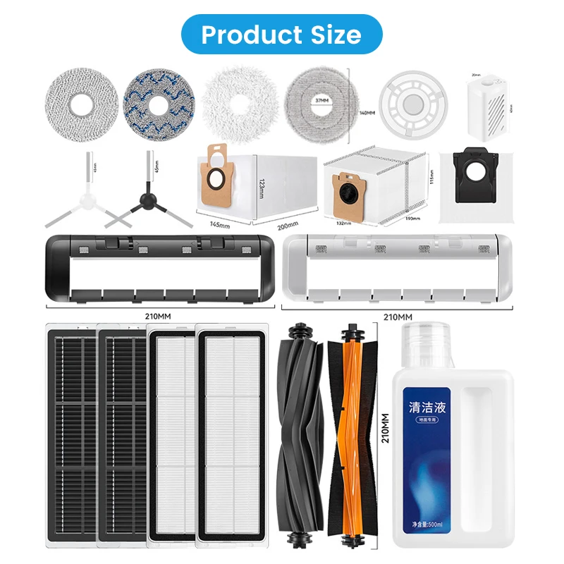 Accessoires pour balayeuse Dream Chasing S10 Plus, brosse latérale, rouleau, sac à poussière, filtre de vadrouille, consommables