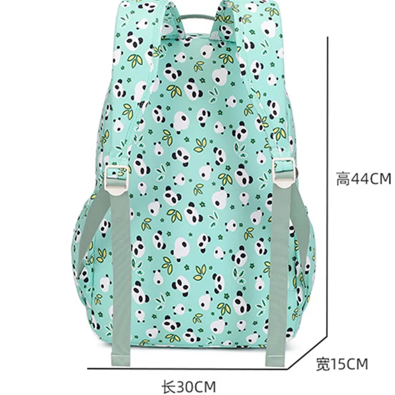 Cute cartoon panda backpack for girls lunch bag school bags High School Student 2pcs/set lightweight and waterproof schoolbags