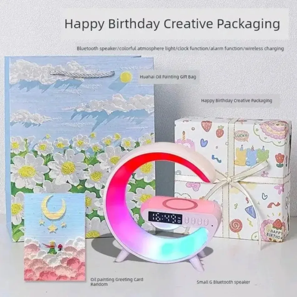 Universally 15W Wireless Charger Multi Functional Wireless Speaker with RGB Night Light Alarm Clock For iPhone  Samsung Xiaomi