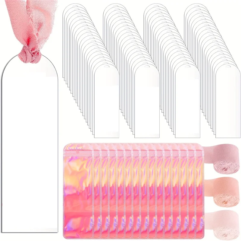Upgraded Transparent Acrylic Bookmark Blanks Clear Bookmarks Withribbon DIY Craft Tags Ribbon