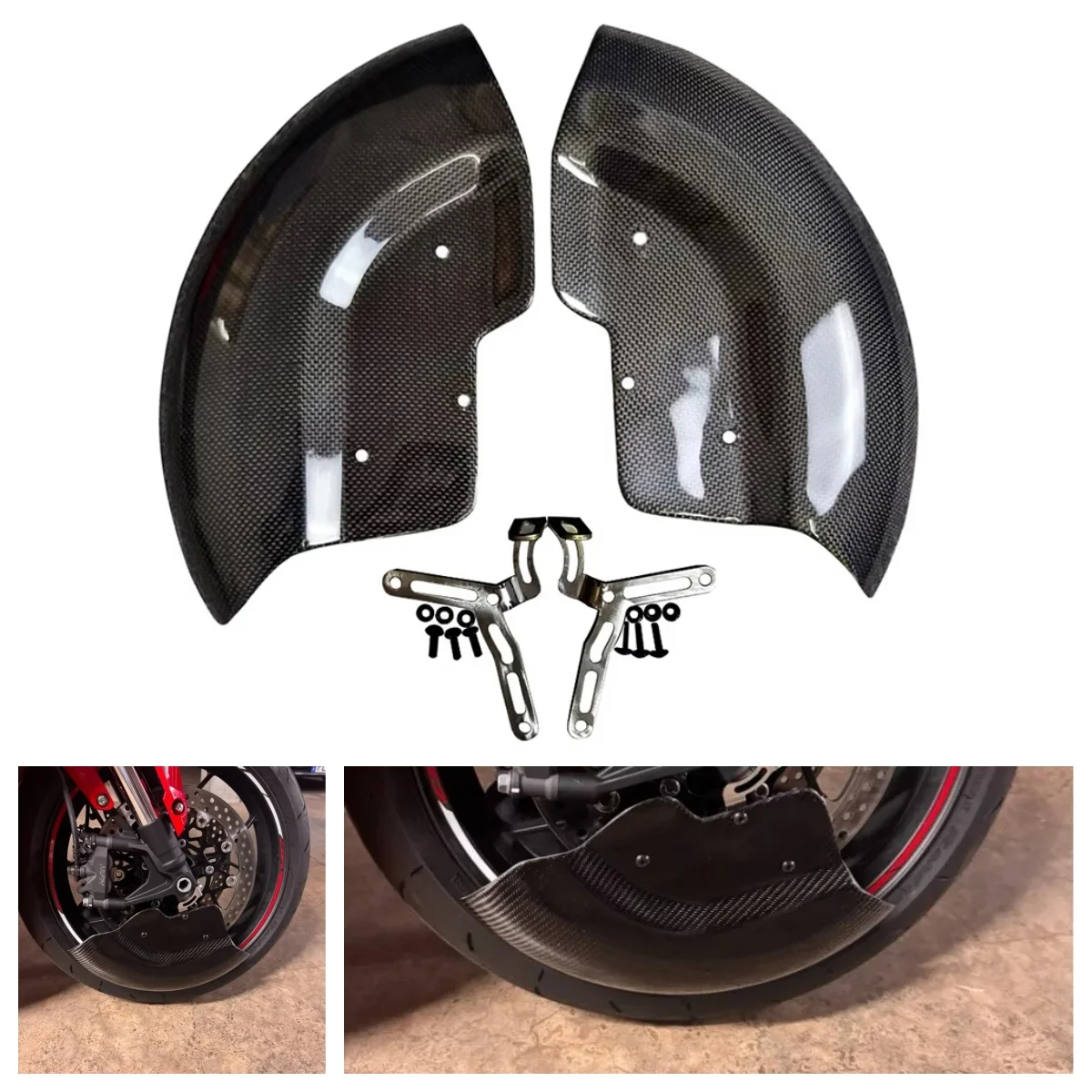 

For Honda CBR650R 2025 100%Carbon Fiber Motorcycle Front Brake Caliper Heat Dissipation Guide Wheel Cover