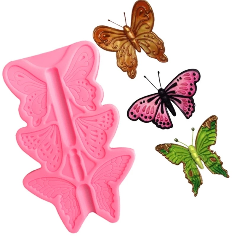 Butterfly Shaped Fondant Chocolate Mould Cake-Topper Baking Tools Handmade-Soap Silicone Ornaments Mold Easy to Clean