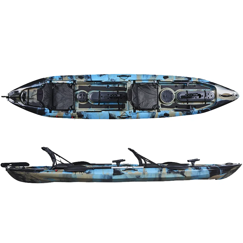 

Двухместный рыболовный пластиковый каяк LSF с нескользящим покрытием