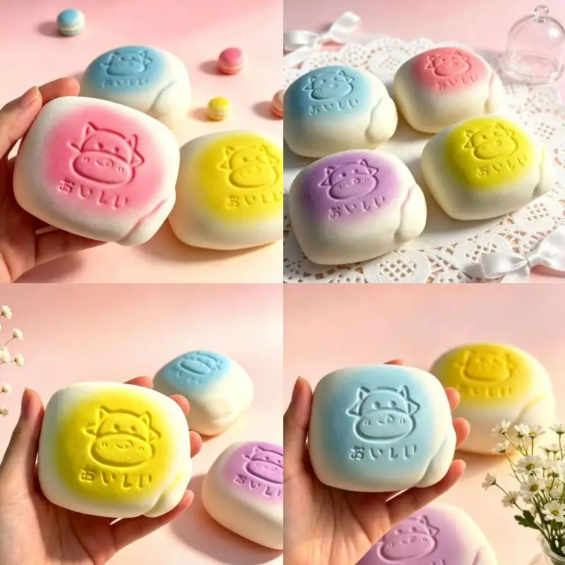Simulated Milk Bread Slow Rising Toy Non-Toxic Soft Squeeze Pinch Gadget for Long Trip Stress Relief Children's Presents