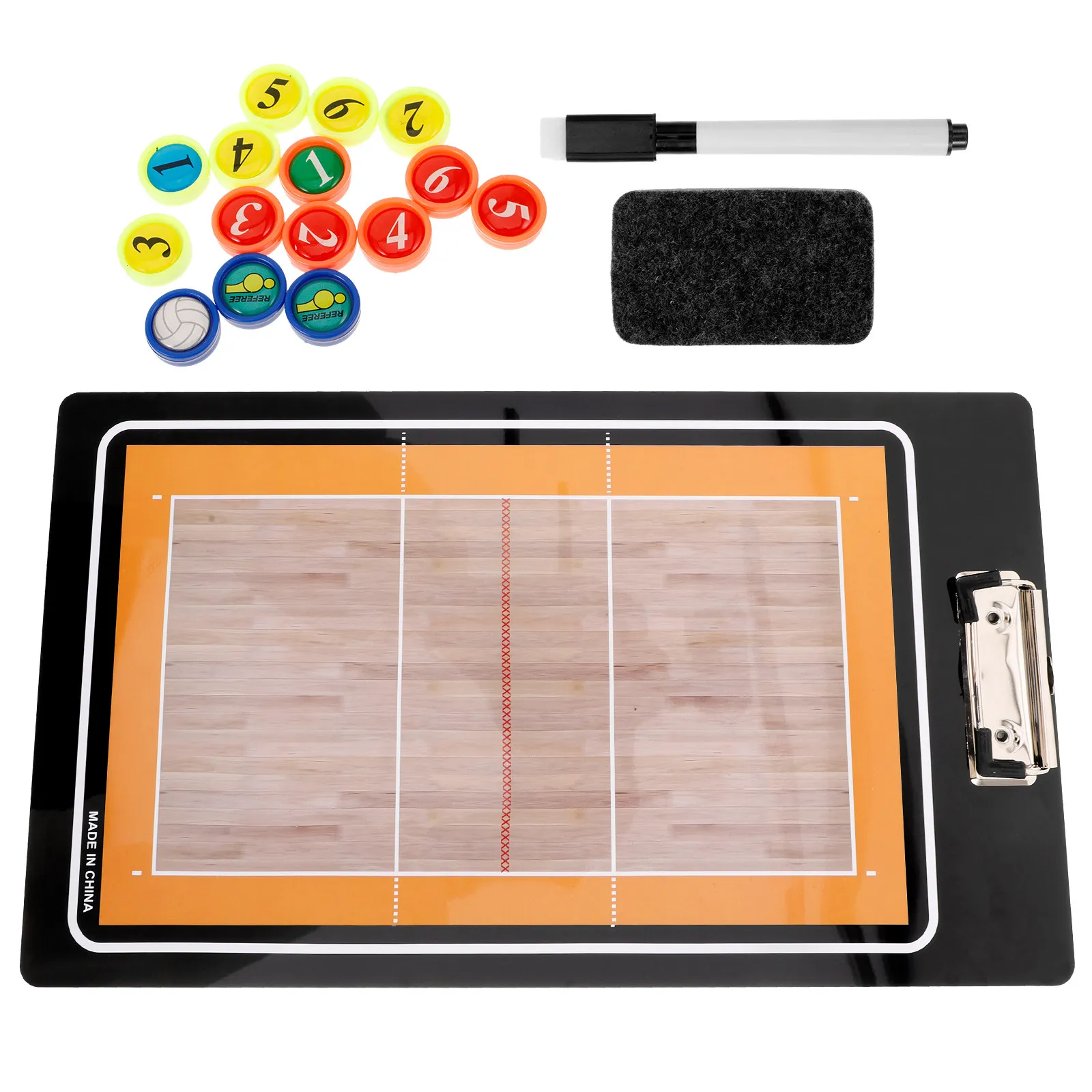 Erasable Magnetic Volleyball Coaching Board PVC Tactical Clipboard for Coaches Portable Lightweight Double-Sided
