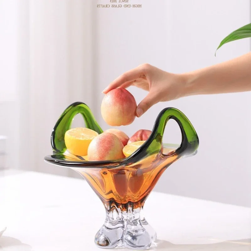 Glass Trays High-legged Fruit Platters Basket Snack Bowls Desktop Storage Containers Trays Decorative Trinket Dish Jewelry Dish