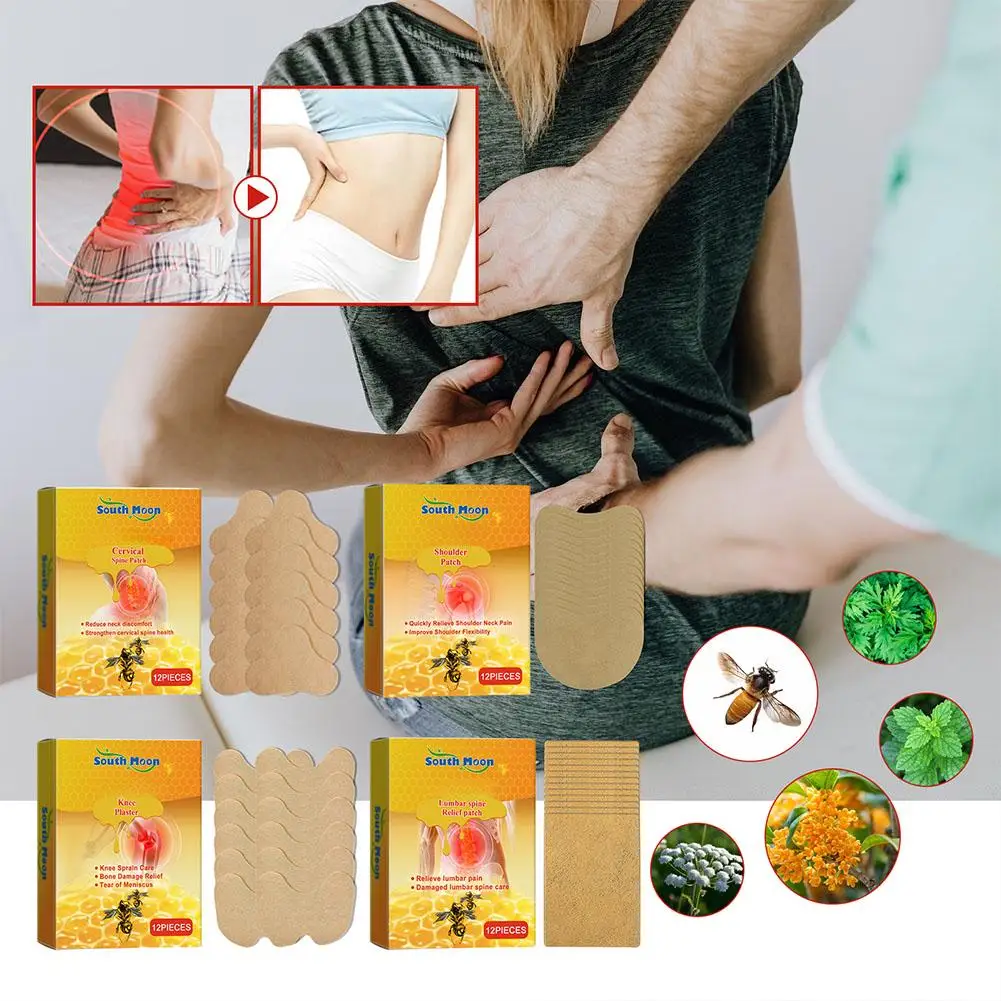 12pcs Activate Meridians, Tendons And Bones Ai Cao Tie Set, Knees/Waist/shoulders/neck Pain Relief