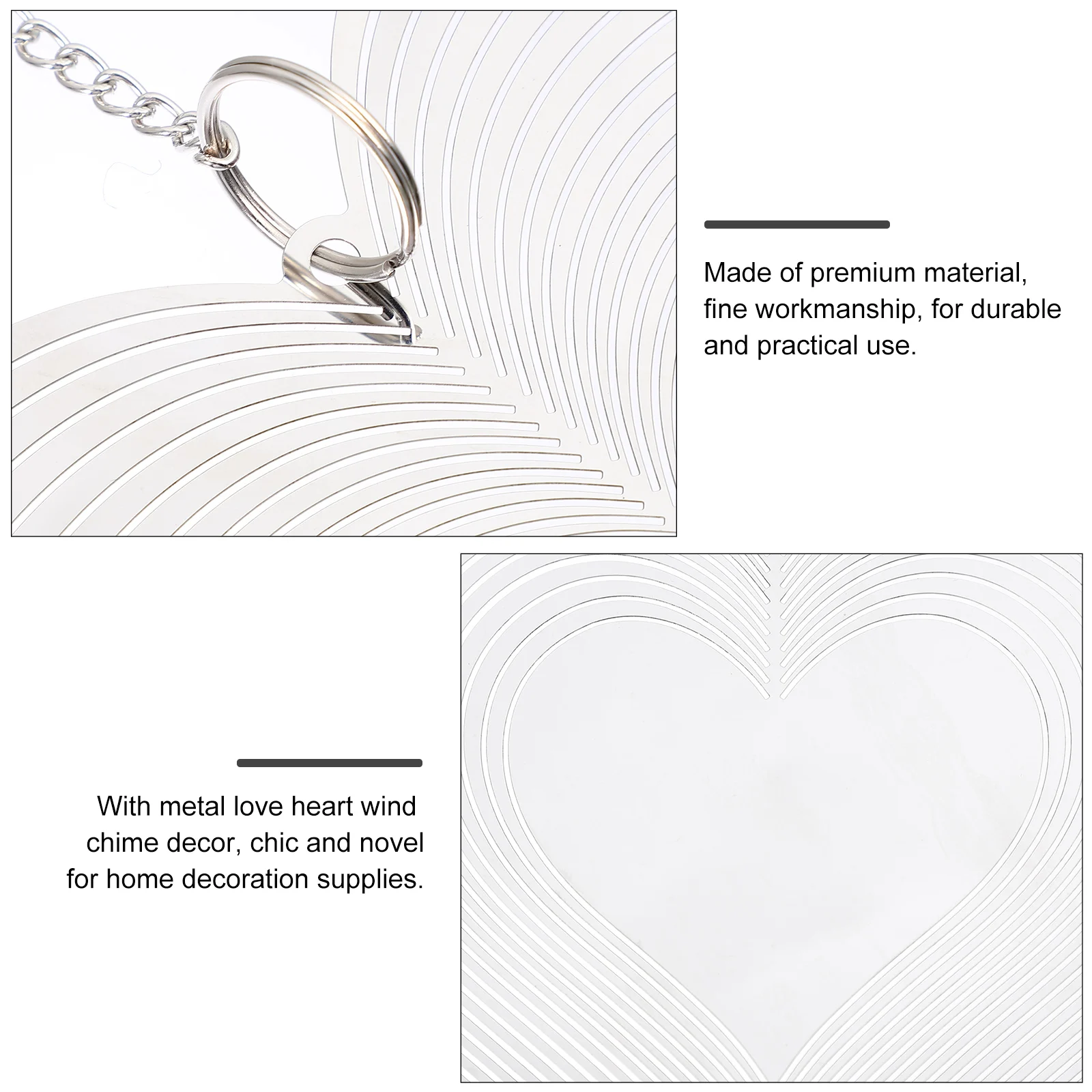 

Love Wind Chime Chimes Metal Outdoors Ornament Windchimes Garden Decor Bells Heart Decoration Wall Hanging