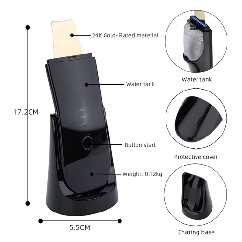 Imagen 2 del producto Lesen-limpiador facial ultrasónico, depurador de piel, masajeador de elevación por vibración por ultrasonido, exfoliación por ultrasonido, depurador de elevación de tono limpio