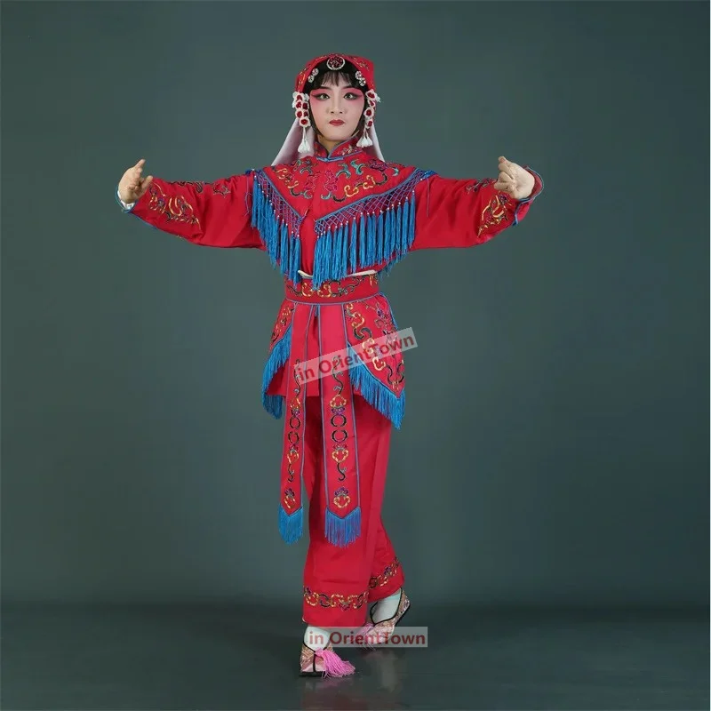 Traje de drama de ópera chinesa soldado feminino dao ma dan roupas yangmen mulher geral desempenho de palco roupa mulan mu guiying