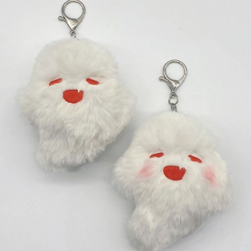 Cute Doll Anime Keychain Hu Tao Ghost Kawaii Plush Stuffed Cartoon Bag Pendant Kawaii Ornament Friend Gift