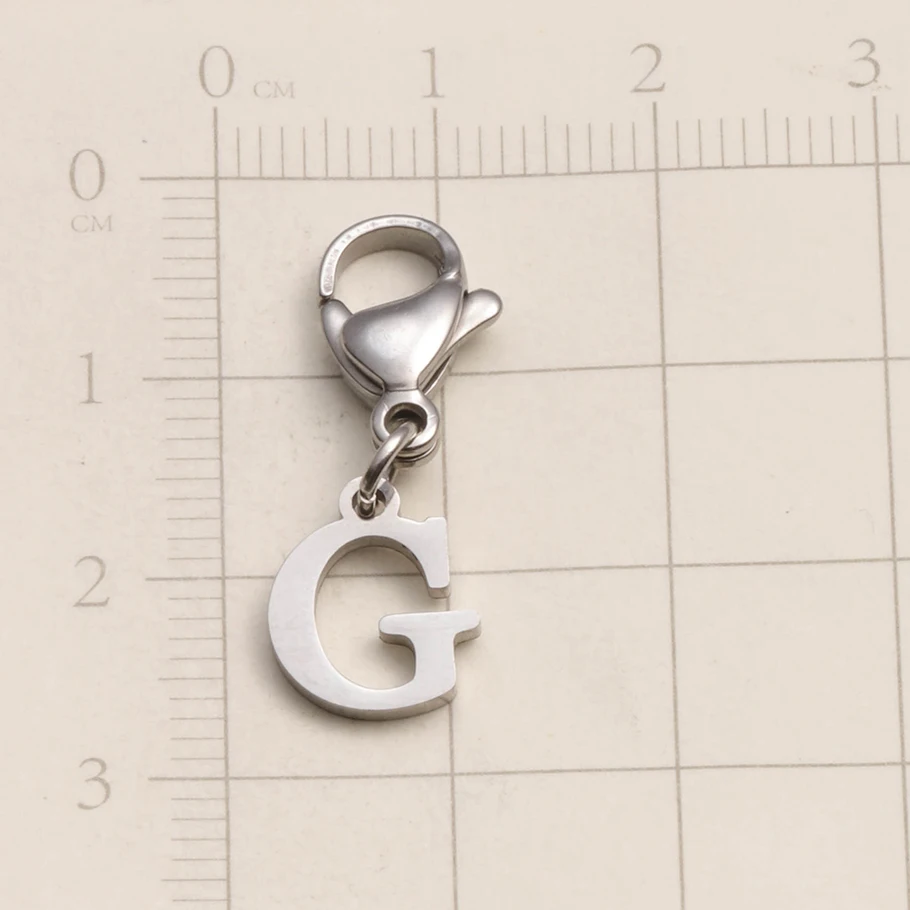 A-Z Alphabet-Schlüsselanhänger mit Karabinerverschluss, Edelstahl-Initialen-Anhänger, Schmuck für DIY-Rucksack, Handtasche, Personalisierte Geschenke – Detail 9