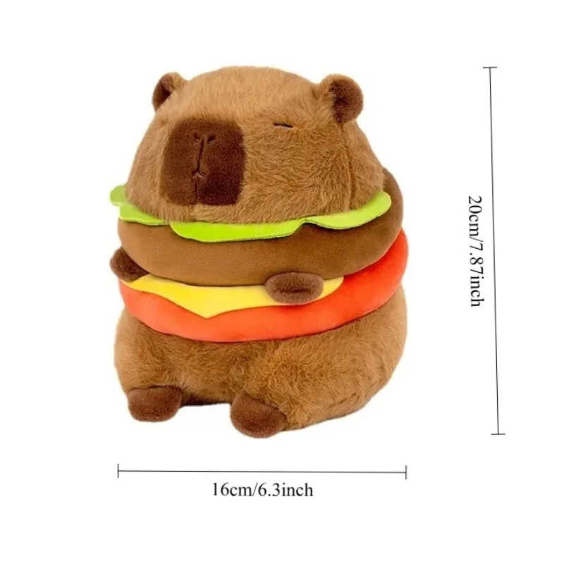 مضحك هامبورغ كابيبارا ألعاب من نسيج مخملي رقيق لطيف بلوشي دمية محاكاة كابيبارا أنيمي الحيوانات المحشوة لينة أفخم هدية ألعاب أطفال