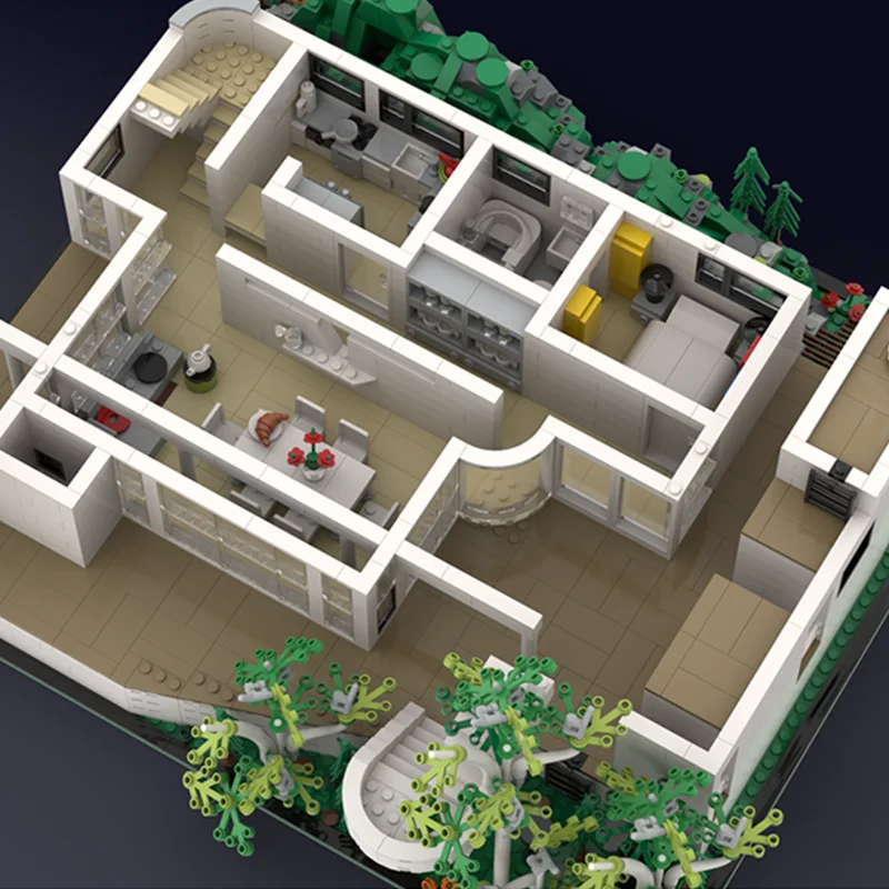 5283 ชิ้น MOC DIY บ้านดูกลาสการศึกษาบล็อกอาคารของเล่นวันเกิดของขวัญสำหรับผู้ที่ชื่นชอบการออกแบบ