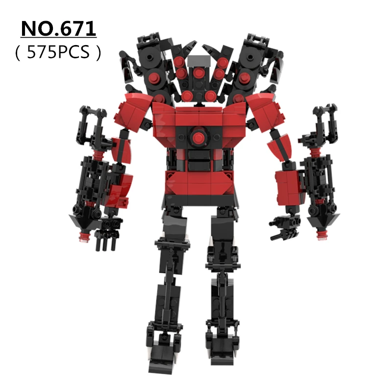 575PCS Vengeful Titan Speaker Man Building Blocks Set Creative Skibidi Toilet DIY Bircks Toys For Children Boys Christmas Gifts