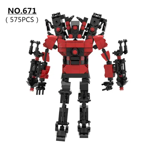 575 Uds. Vengeful Titan altavoz hombre conjunto de bloques de construcción creativo Skibidi inodoro DIY bolas juguetes para niños regalos de navidad