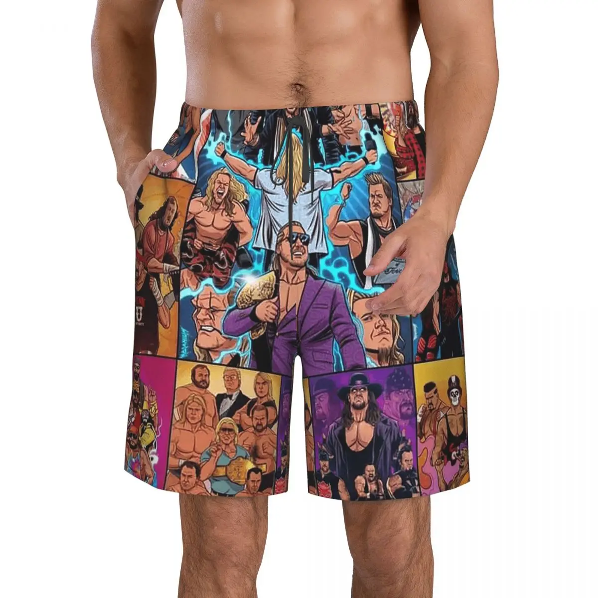 جون سينا احترام حصل عليه الكرتون المصارع جذوع الشاطئ مجلس السراويل عارضة سريعة الجافة السباحة الصيف الرجال السراويل