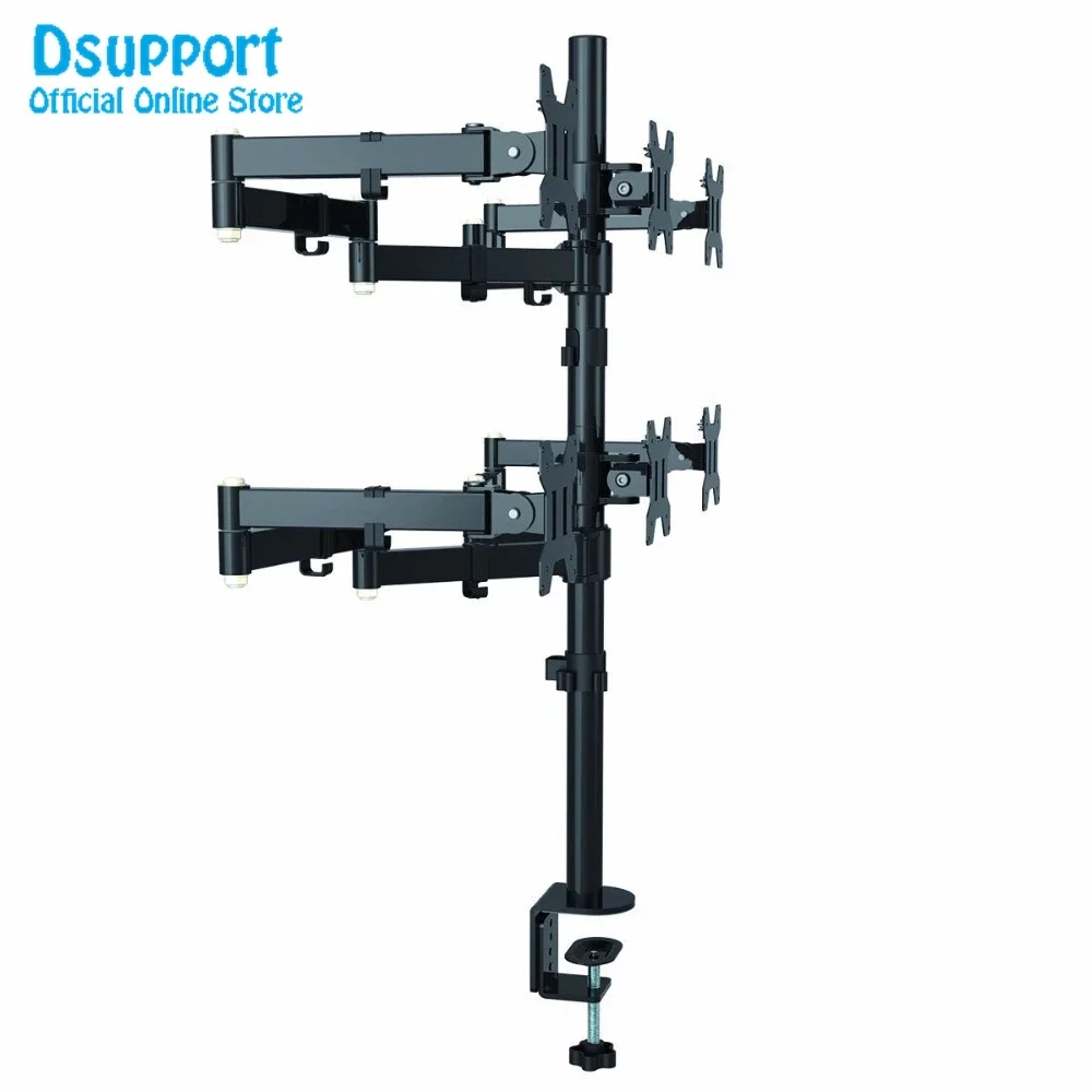 뜨거운 판매 헤비 듀티 6 암 LCD LED 모니터 스탠드 데스크 마운트 브래킷 완전히 조절 가능한 6 스크린 및 180도 풀 스위블 Ar