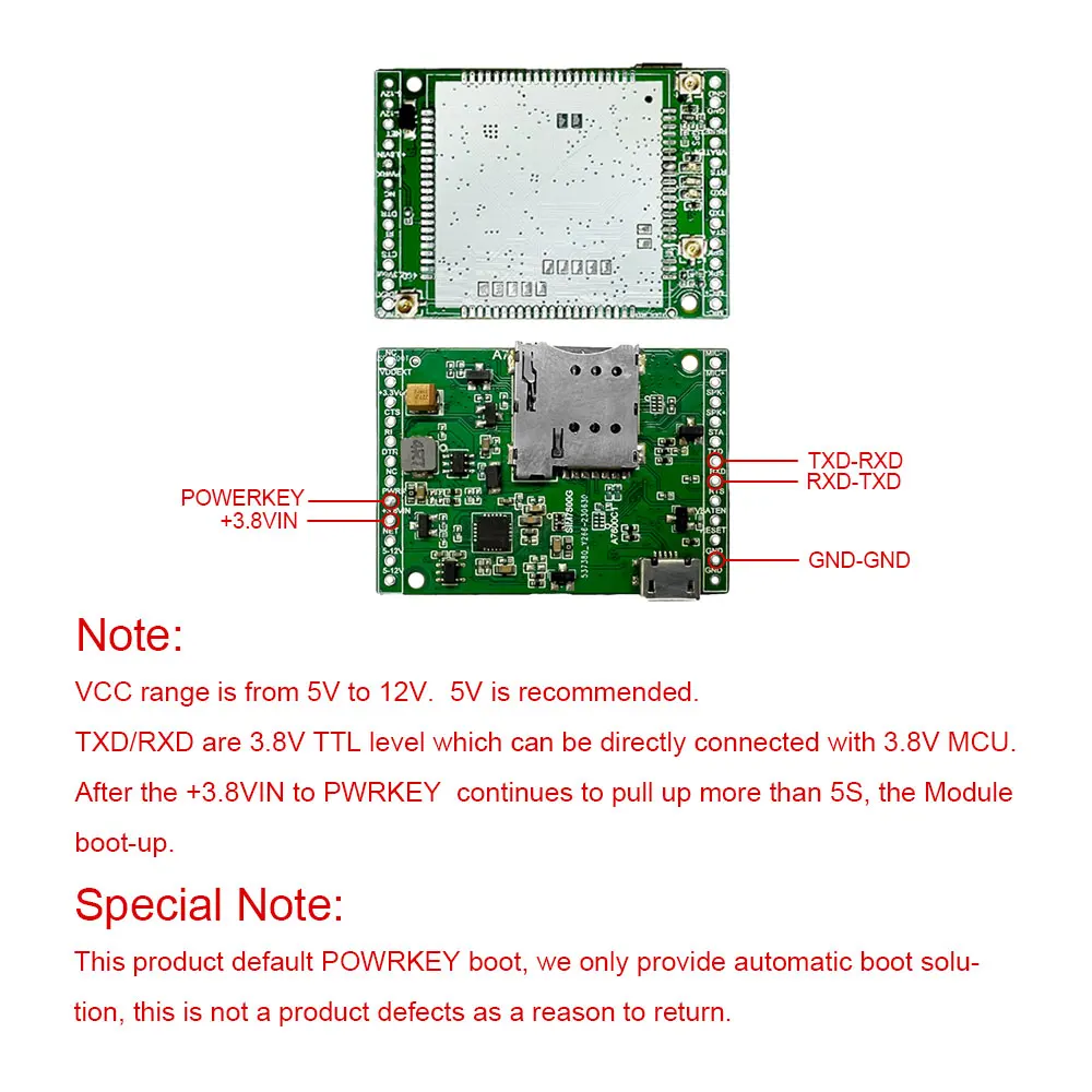 SIMcom LTE CAT4 Core Board A7608SA-H suporrt Datos Voz GNSS Opcional