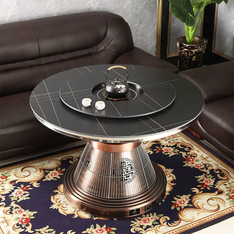 Mobile living room Household heating table Baking stove Multifunctional round dining table