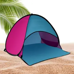 Portable Beach Tent Pop-up Tent Summer Sea Sun Shelters Outdoor Camping BBQ Picnic Tent With Mobile Phone Stand Beach Canopy