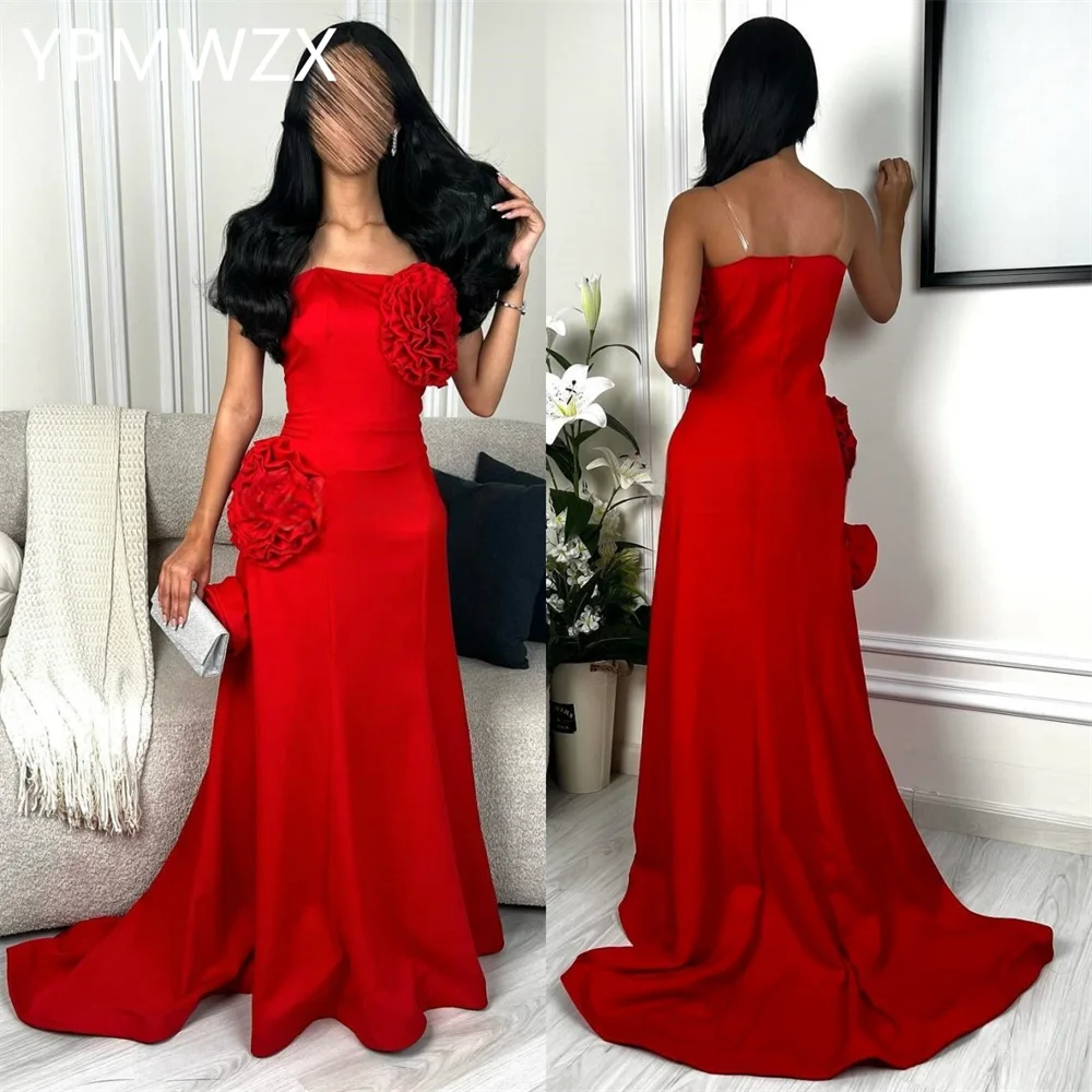 

Customized Prom Gown Evening Formal Dress YPMWZX Strapless Column Floor Length Skirts Flower Bespoke Occasion Dresses Party Occ