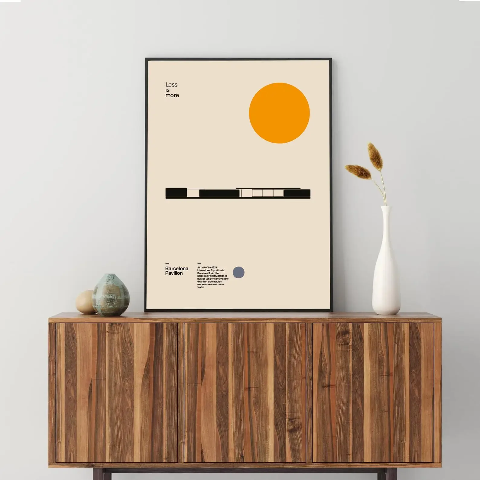 Barcelona Pavilion Ludwig Mies van der Rohe Minimal Architecture Bauhaus Poster Design Wall Art Home Decoration