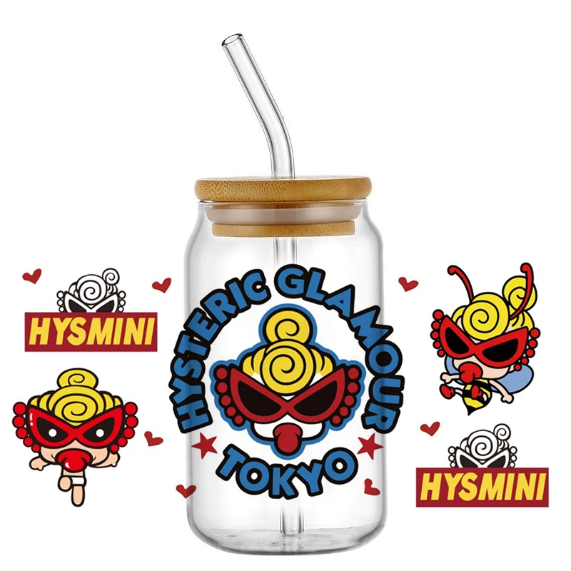 Hotsale Popular Lovely Hysteric Mini 16oz UV DTF 3D Transfer Sticker Wraps Decals For Glass Can Cup Fashion Craft DIY Creative