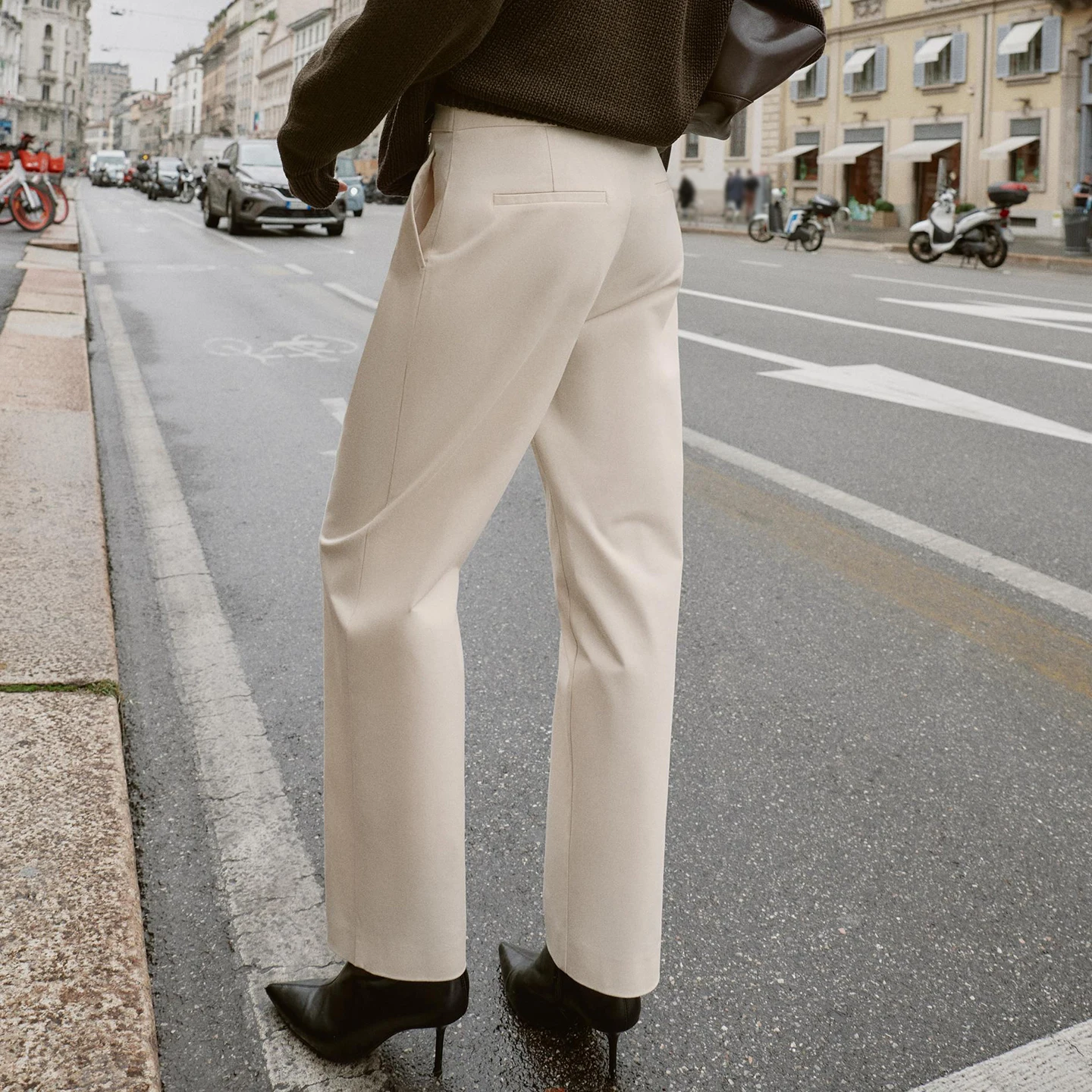 Autumn 2025 Women's Faion Personali Waist Button Cuffed Pants Casual Slim Fit l Waist Other Material Ladies Trousers