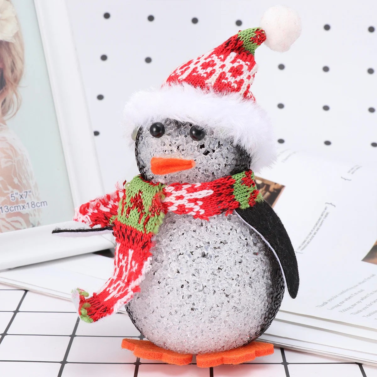 2 قطعة عيد الميلاد البطريق مصباح LED ضوء الليل لغرفة النوم المنزل الحمام غرفة ديكور لينة توهج سطح المكتب الضوء المحيط