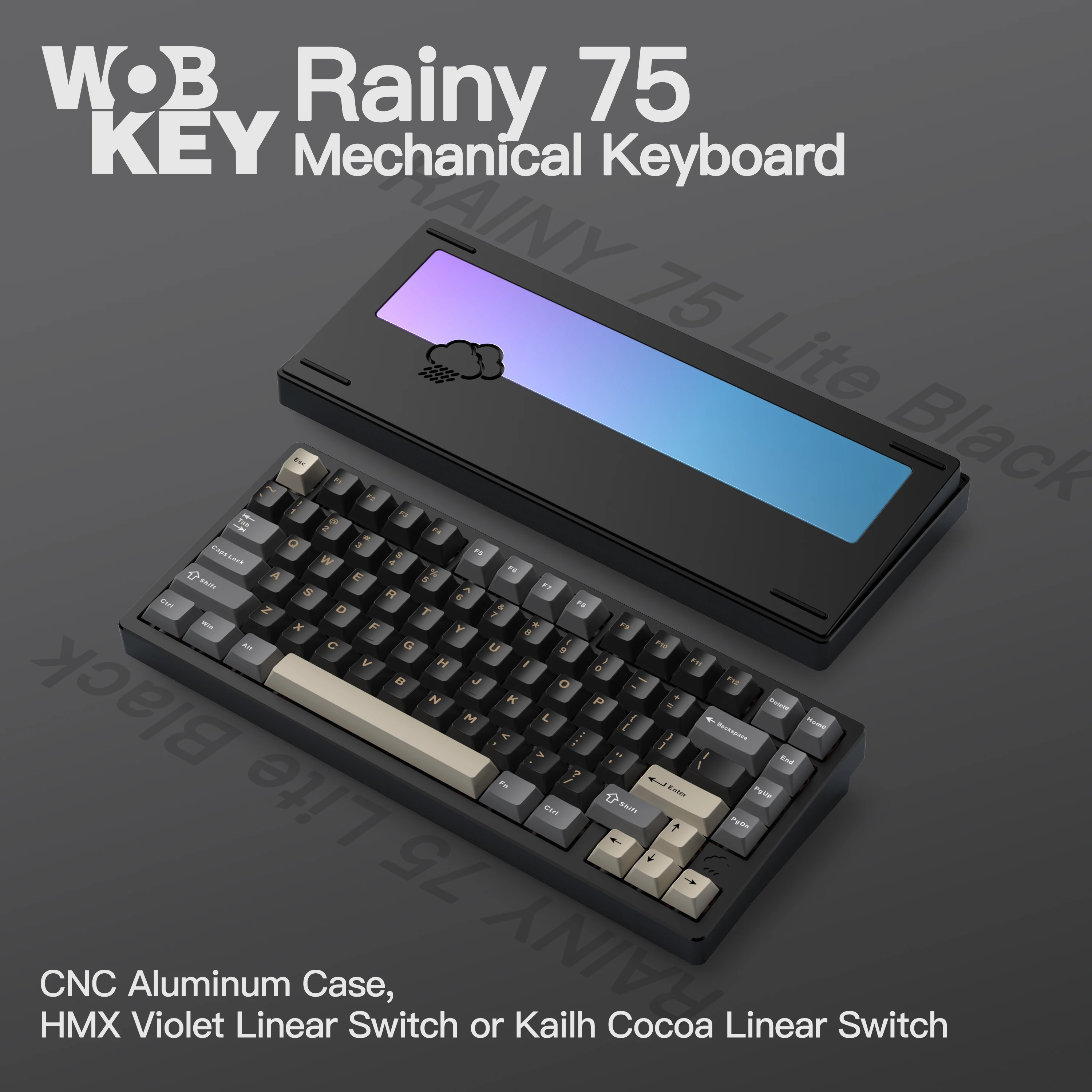 WOB Rainy 75 Aluminum HMX/JWK/Cocoa Switches Tri-Mode Mechanical Keyboard