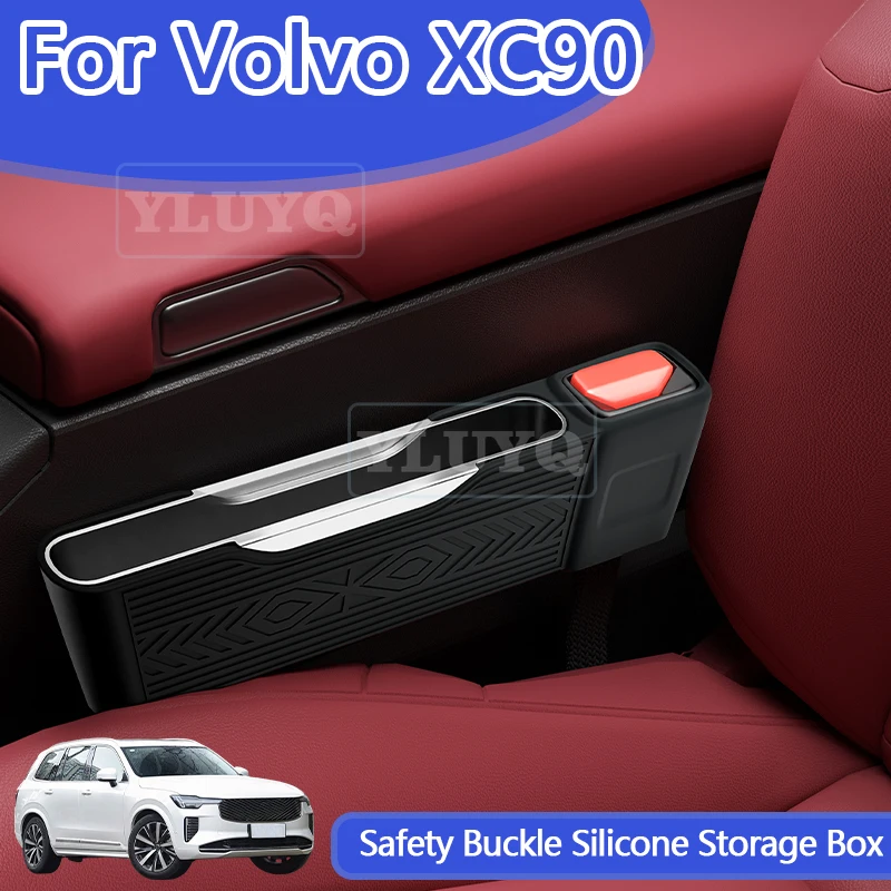 

For Volvo XC90 Car seat side storage pocket in-car storage seat silicone ABS gap storage box Seat Gap Filler Car interior