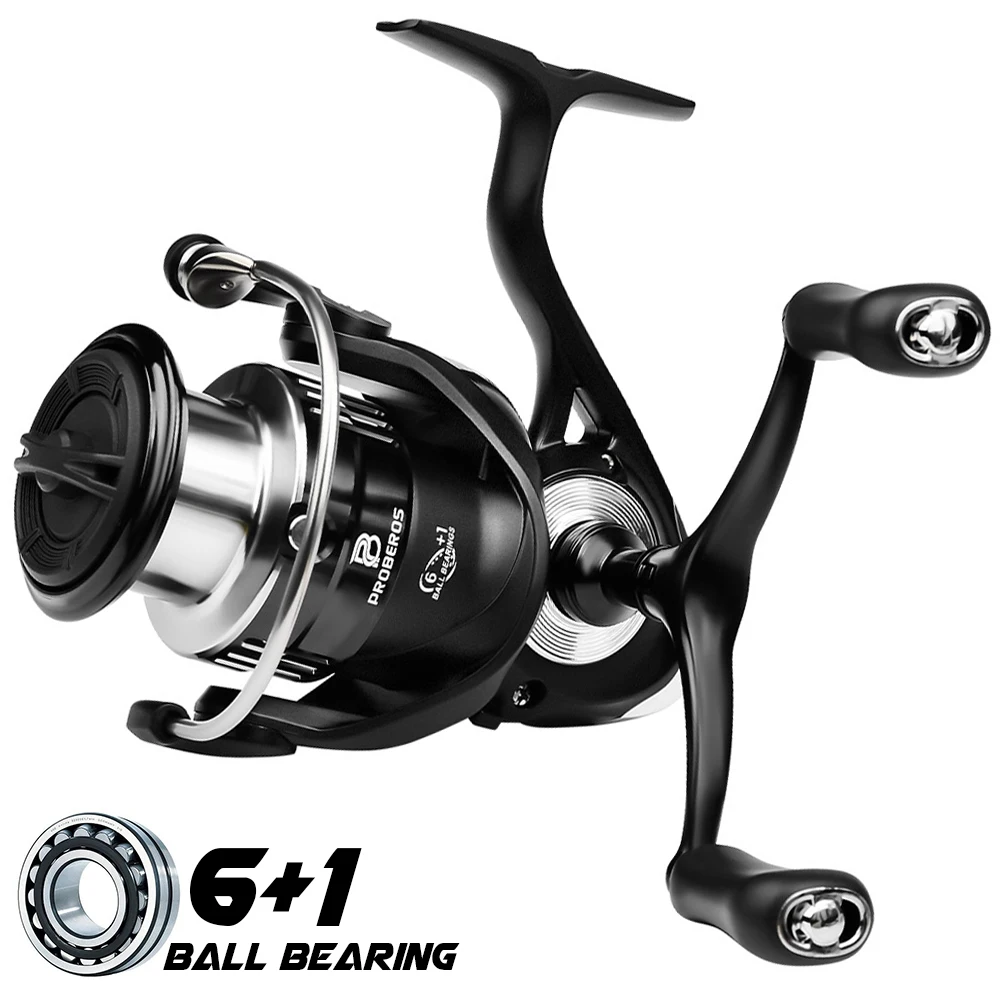 

Spinning Fishing Reel 6+1BB 6.2:1 Gear Ratio Spinning Reel 7KG Max Drag with Folding or Double Rocker Handle for Pike Trout Bass