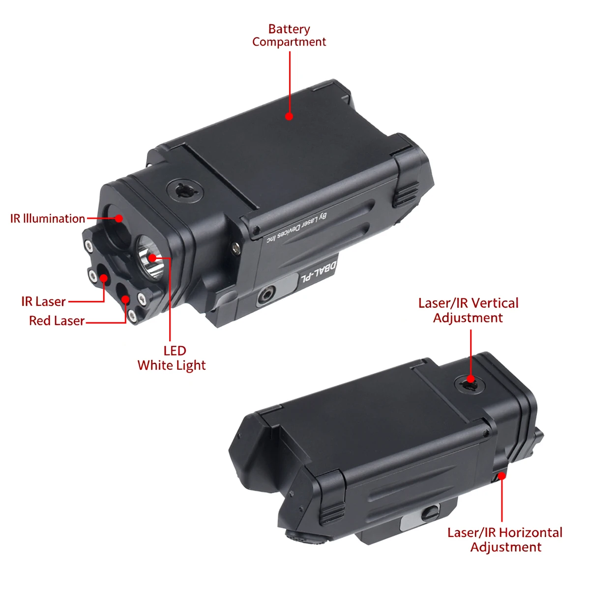 DBAL-PL SBAL-PL CQBL-1 Scout Light Laser IR/Rot/Grün Punkt Laser-Indikator Momentan Konstant Schnellöffnungs-Verbindungshalterung für 20MM – Detail 3