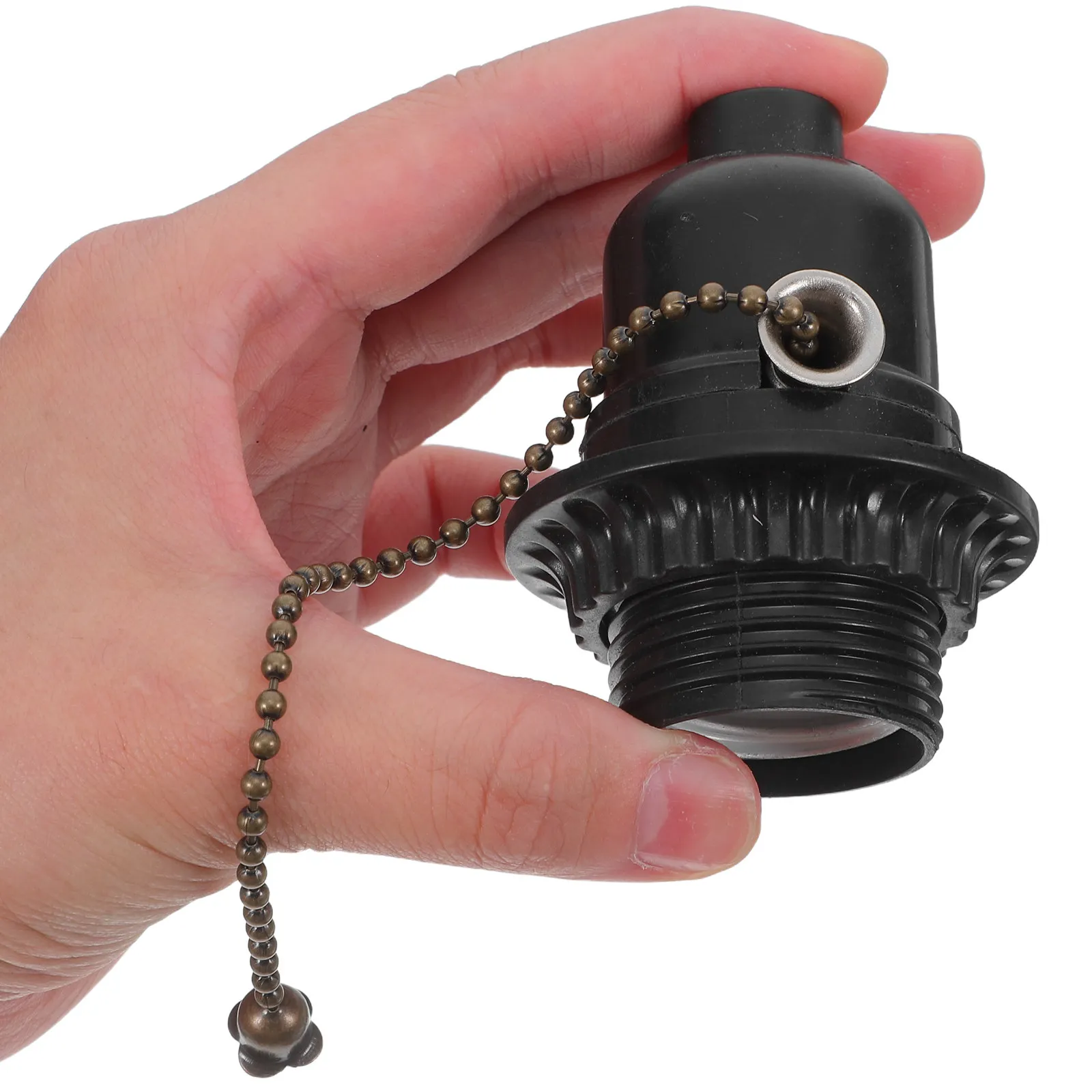 

Черный патрон E26 с цепочкой-выключателем, бакелитовый металлический держатель для лампы с кольцевым выключателем для современного декора, для напольных и настольных ламп