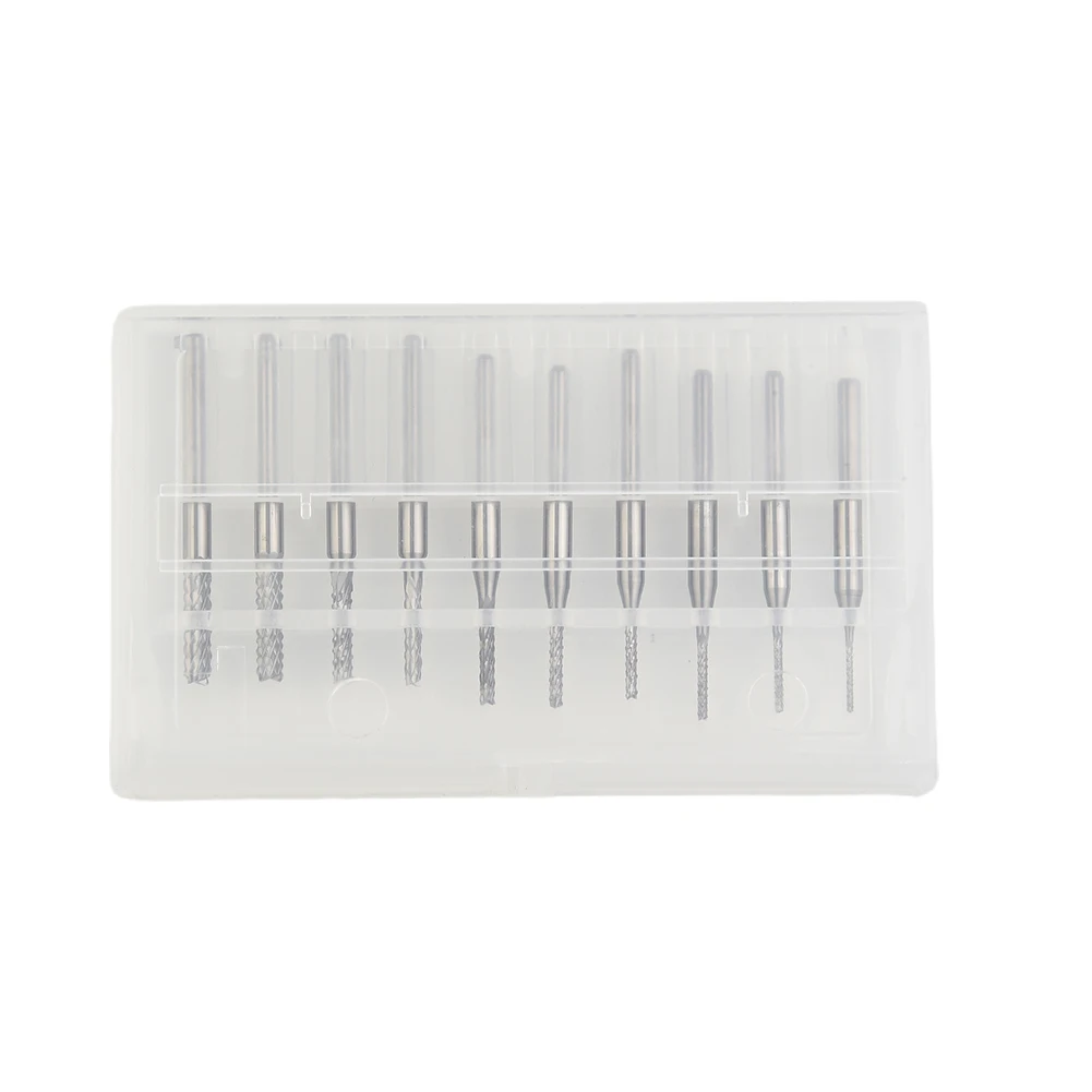 10PCS 0.8-3.175mm PCB Engraving Rotary Drill bit End Mill Tool Cemented carbide 1/8\" Set Cutter CNC Ark Brand new