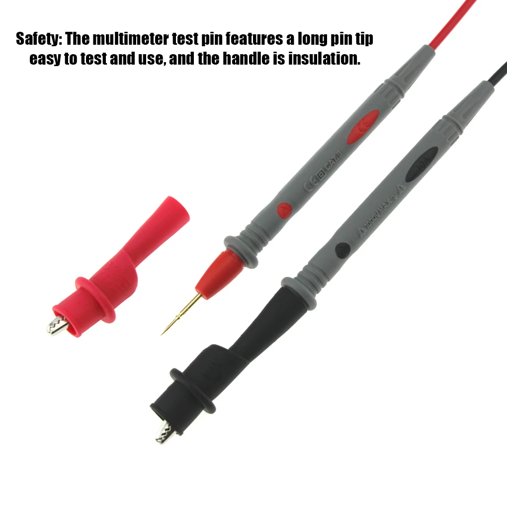 1 pair Digital Multimeter probe Soft-silicone-wire Needle-tip Universal test leads with Alligator clip For LED tester Multimetro