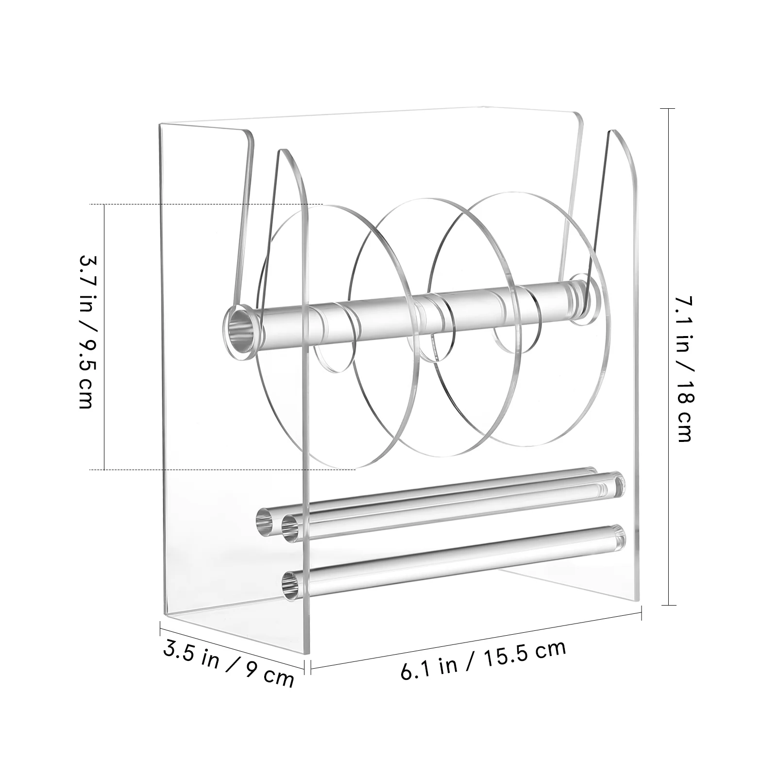 Aufkleberspender, verstellbares Etikett, transparenter Acryl-Aufkleberrollenhalter, Organizer, manueller Etikettenapplikator für Büro und Zuhause