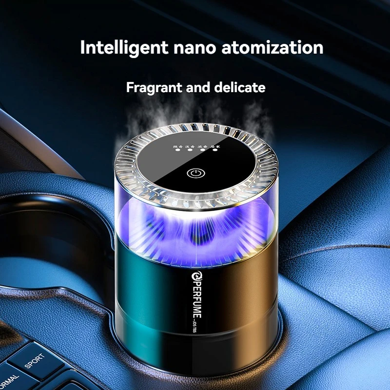 New Smart Car Air Freshener Rechargeable Car Aroma Diffuser Cloud Mist with Sound Pickup Lamp RGB Light for Automotive Interior