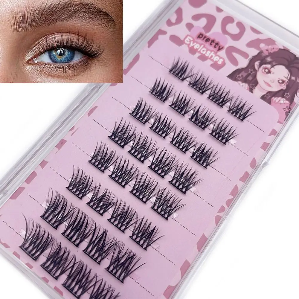 رموش ذاتية اللصق لا حاجة إلى غراء مجموعات اضغط على الرموش الطبيعية Wispy قابلة لإعادة الاستخدام مجموعات الرموش ذاتية اللصق