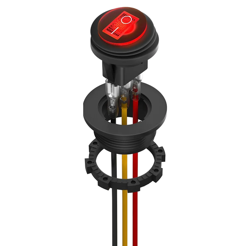 

12V Round Rocker Switch with 3 Pins for On Off For Toggle Use in For Cars Boats Motorcycles Lamps and Marine Equipment